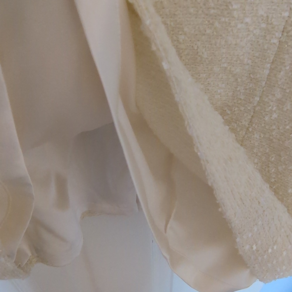 Preston‎ & York Ivory Tweed Embellished Skirt Suit Set Jacket Dress Size 18 - Picture 5 of 6